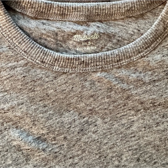NWT Madewell Whisper Cotton Rib-Crewneck Tee,
Heather Iron, Small - Picture 8 of 9